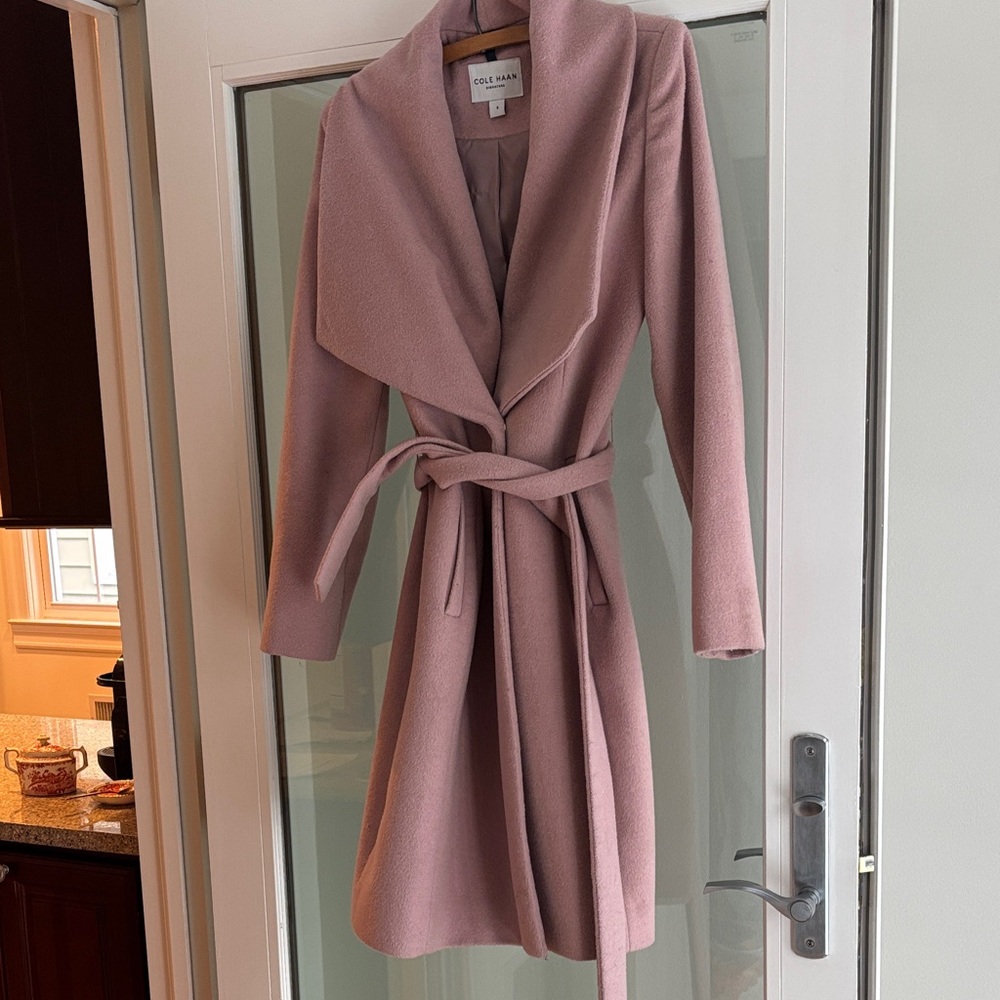 Cole Haan Mauve Belted Coat